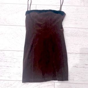 Cute Faux Suede Brown Mini Dress XS